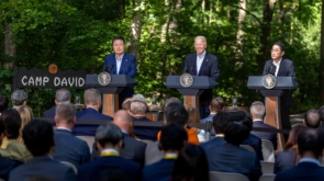 The leaders from South Korea, the US, and Japan gather at Camp David.